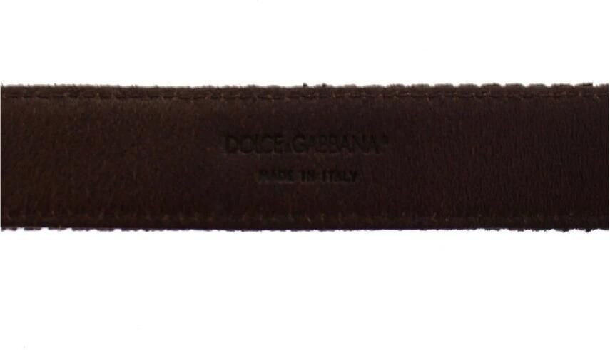 Dolce & Gabbana Luxe Bruin Leren Logo Riem Brown - Foto 2