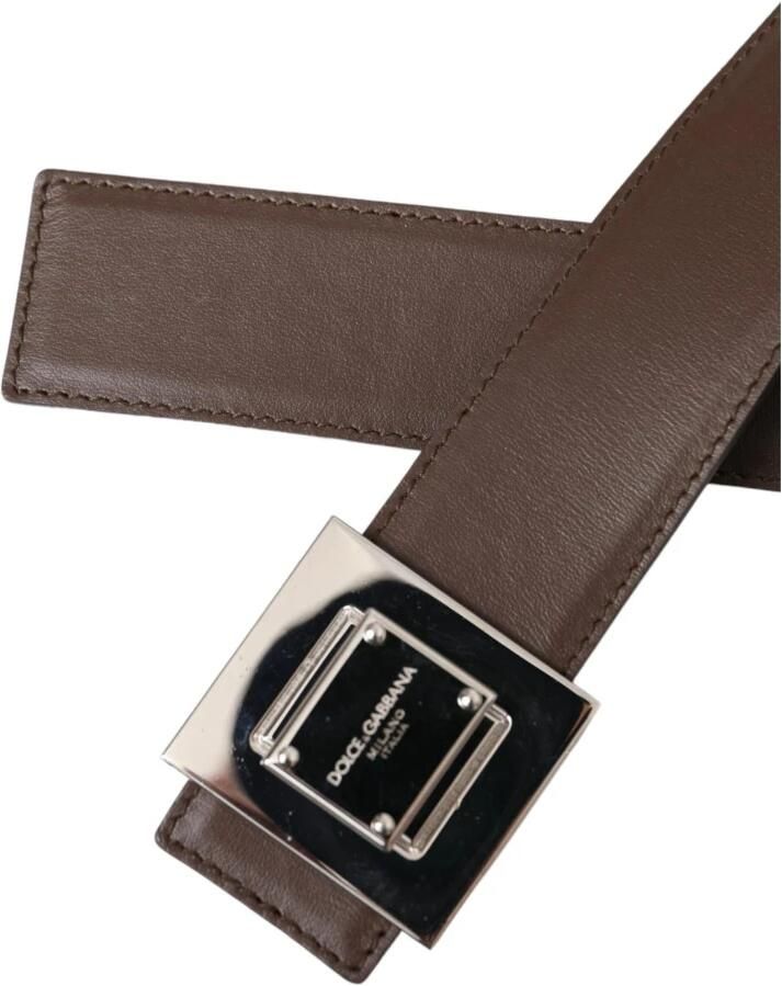 Dolce & Gabbana Bruin Leren Riem met Metalen Gesp Brown Dames - Foto 3