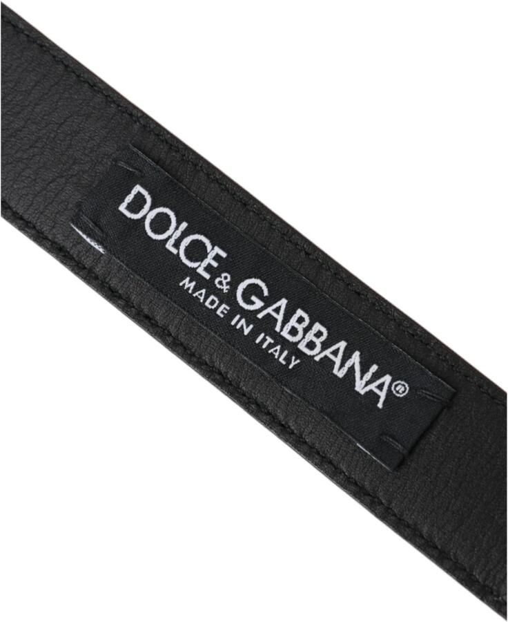 Dolce & Gabbana Bruin Leer Zilveren Gesp Riem Mannen Brown Unisex