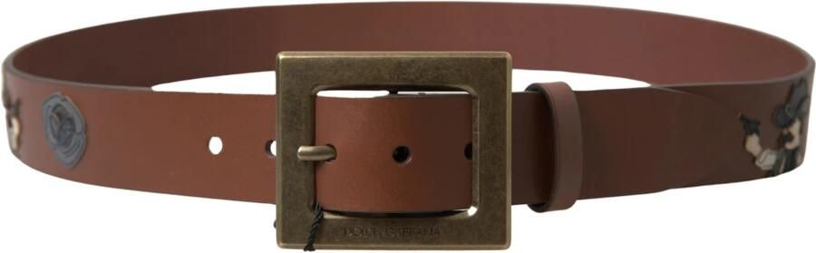 Dolce & Gabbana Elegante Leren Riem met Metalen Gesp Brown Heren - Foto 4