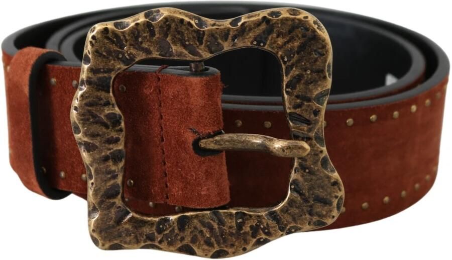 Dolce & Gabbana Elegante Suède Riem met Gouden Studs Brown Heren - Foto 2