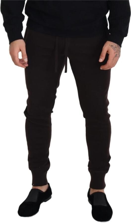 Dolce & Gabbana Brown Cashmere Trousers Bottoms Drawstring Pants Bruin Heren - Foto 4
