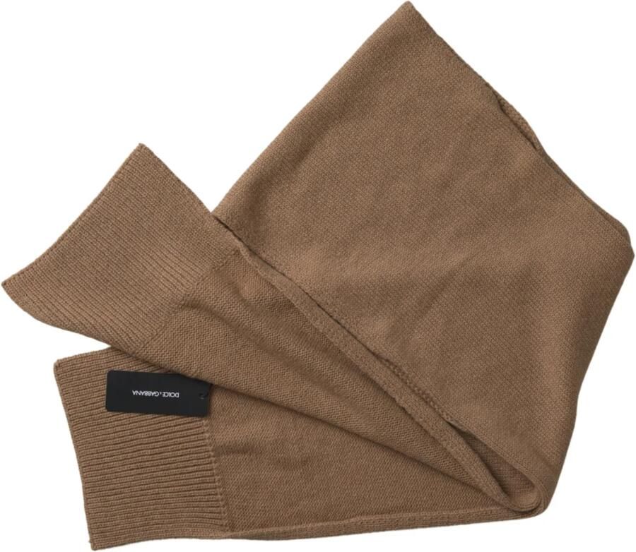 Dolce & Gabbana Bruine Gebreide Kamelen Wrap Shawl Foulard Sjaal Brown Dames - Foto 3