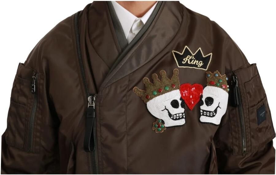 Dolce & Gabbana Pailletten Double-Breasted Bomberjack Brown Heren - Foto 3