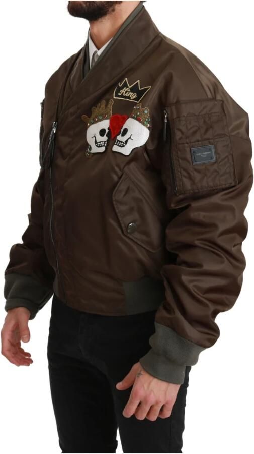 Dolce & Gabbana Pailletten Double-Breasted Bomberjack Brown Heren - Foto 4