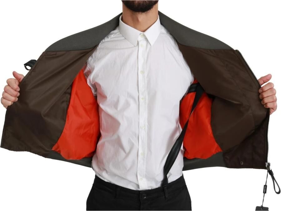 Dolce & Gabbana Pailletten Double-Breasted Bomberjack Brown Heren