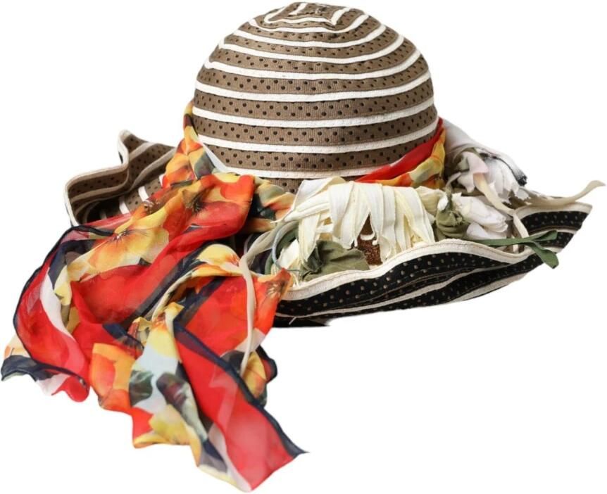 Dolce & Gabbana Bruine strooien zonnehoed met bloemenprint Multicolor Dames - Foto 5