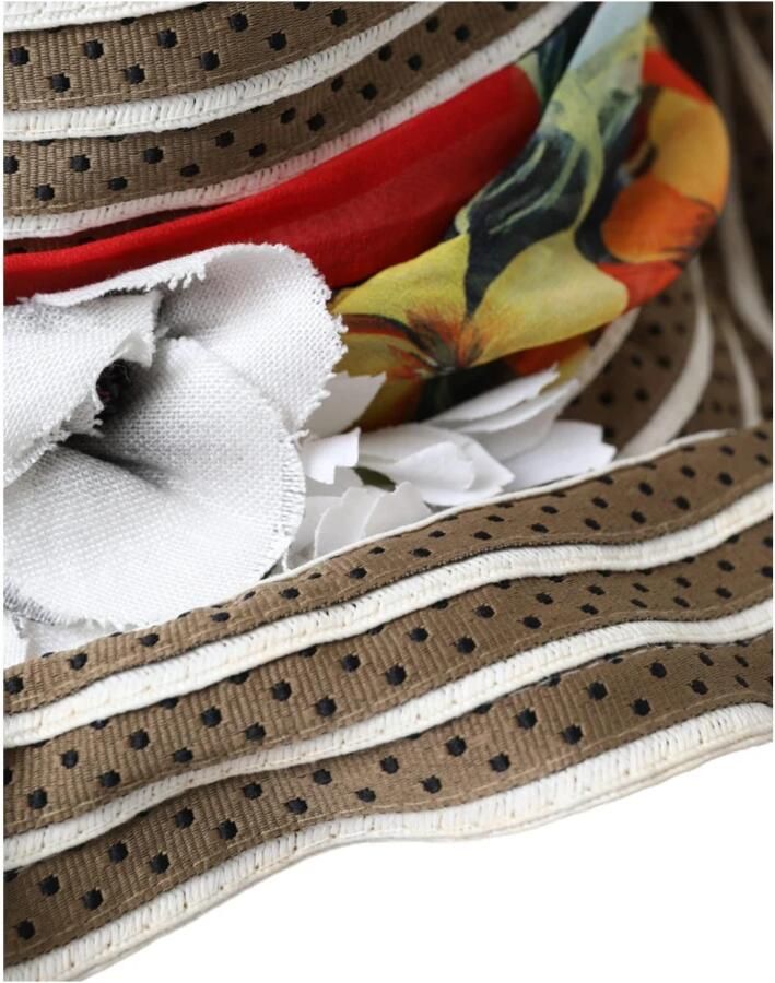 Dolce & Gabbana Bruine strooien zonnehoed met bloemenprint Multicolor Dames - Foto 2