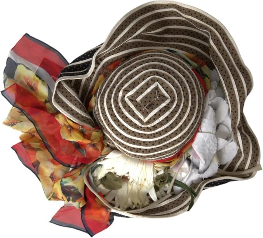 Dolce & Gabbana Bruine strooien zonnehoed met bloemenprint Multicolor Dames