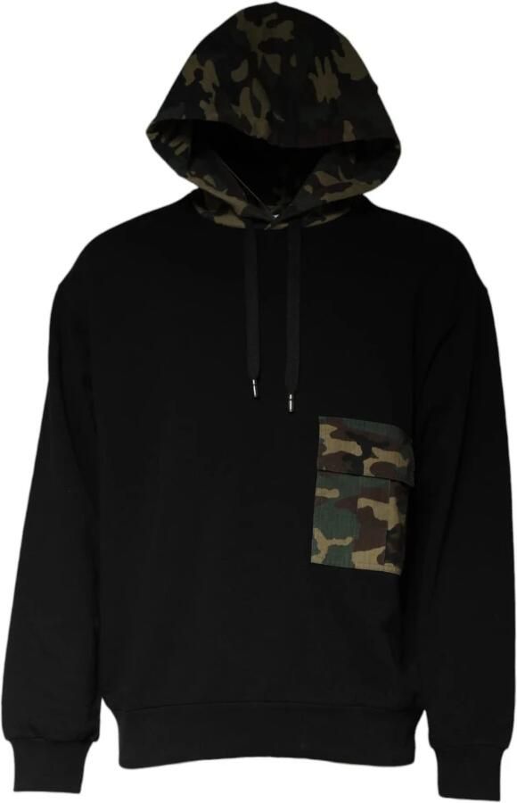 Dolce & Gabbana Camouflage Hoodie met Gerepareerde Mouwen Black Heren - Foto 4