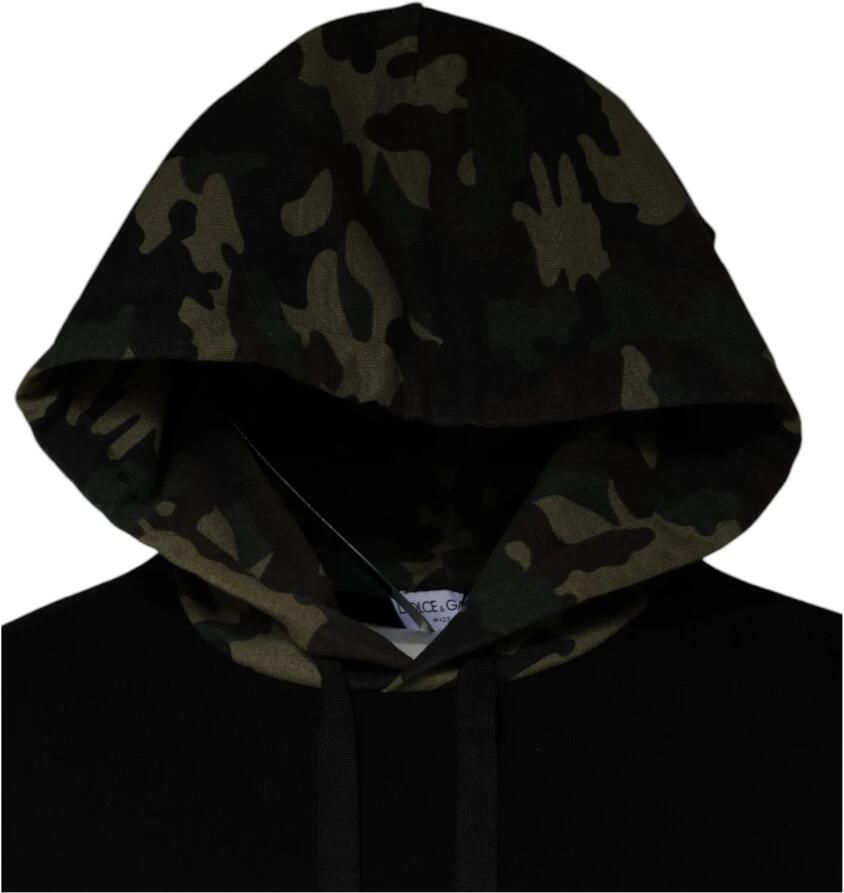 Dolce & Gabbana Camouflage Hoodie met Gerepareerde Mouwen Black Heren - Foto 2
