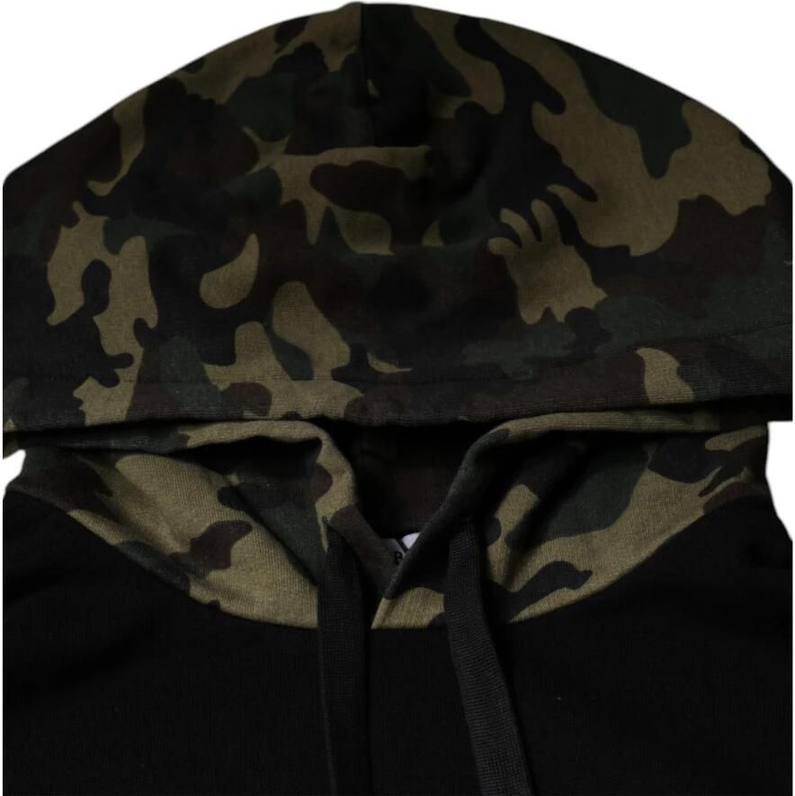 Dolce & Gabbana Zwarte Camouflage Hoodie met Oversized Pasvorm Black Heren
