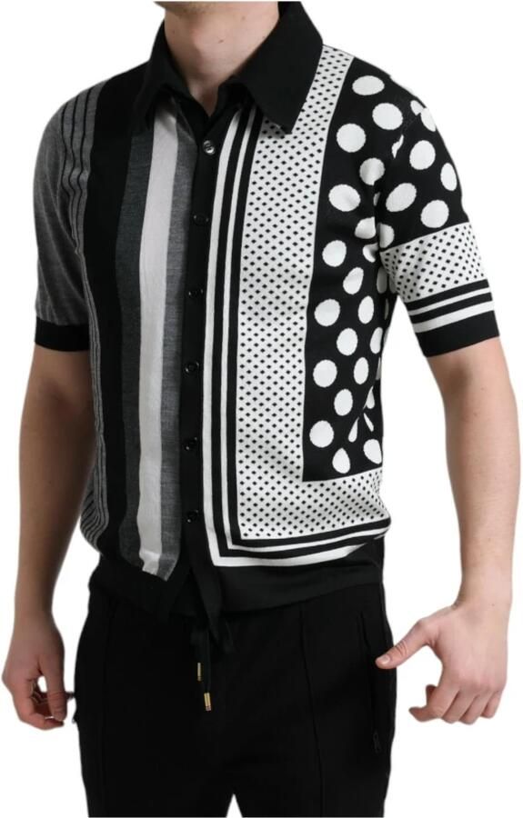 D&G Vest D&G hort leeve Polo hirt Geometrischpatroon gebreide polo hirt - Foto 5