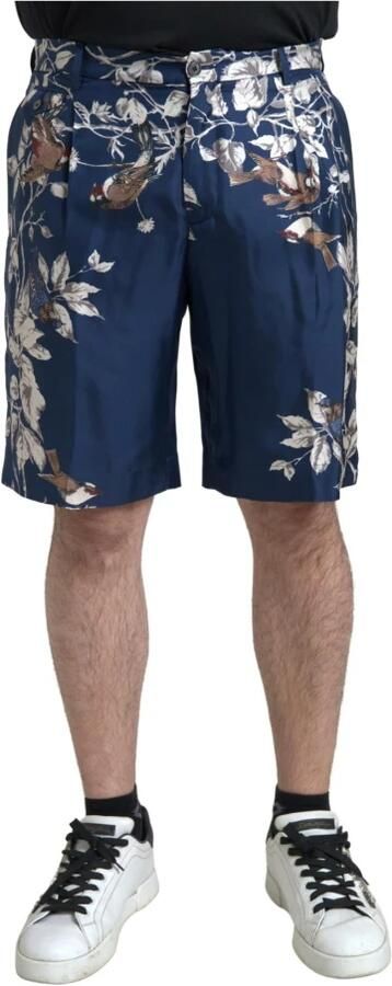 Dolce & Gabbana Zijden Bermuda Shorts met Bloemenprint Blue Heren - Foto 5