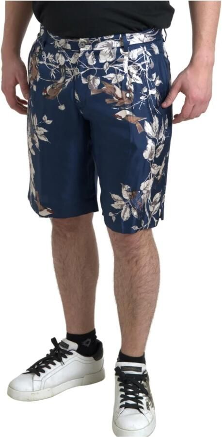 Dolce & Gabbana Zijden Bermuda Shorts met Bloemenprint Blue Heren - Foto 3