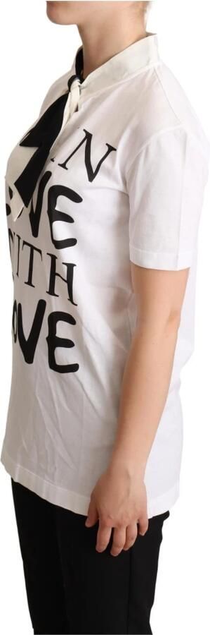 Dolce & Gabbana Witte Katoenen Zijden I'm In Love Top T-shirt White Dames - Foto 5