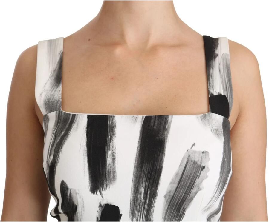 Dolce & Gabbana Midi Jurk met Logo Details en Ritssluiting Multicolor Dames