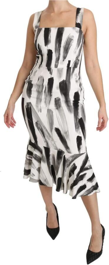 Dolce & Gabbana Midi Jurk met Logo Details en Ritssluiting Multicolor Dames - Foto 2