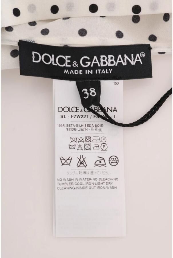 Dolce & Gabbana Tijdloze Polka Dot Zijden Blouse White Dames - Foto 2