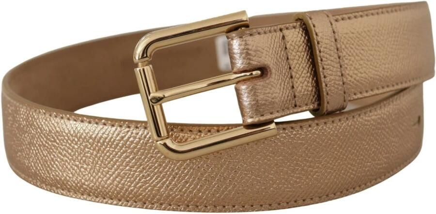 Dolce & Gabbana Chique Roségouden Leren Riem met Logogesp Yellow Dames - Foto 5