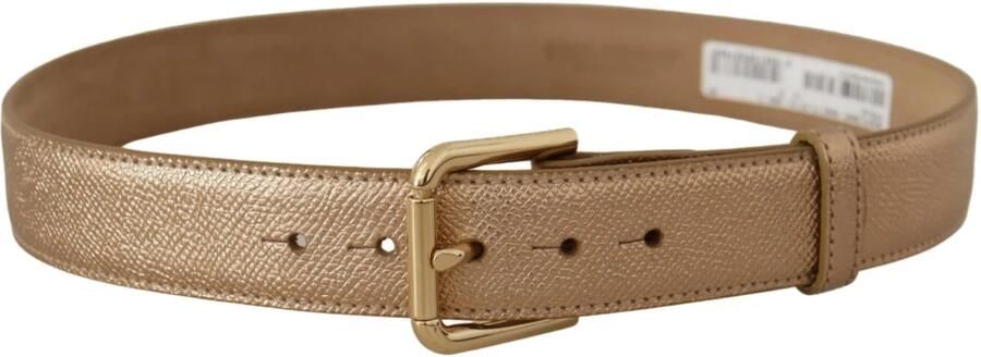 Dolce & Gabbana Chique Roségouden Leren Riem met Logogesp Yellow Dames - Foto 6