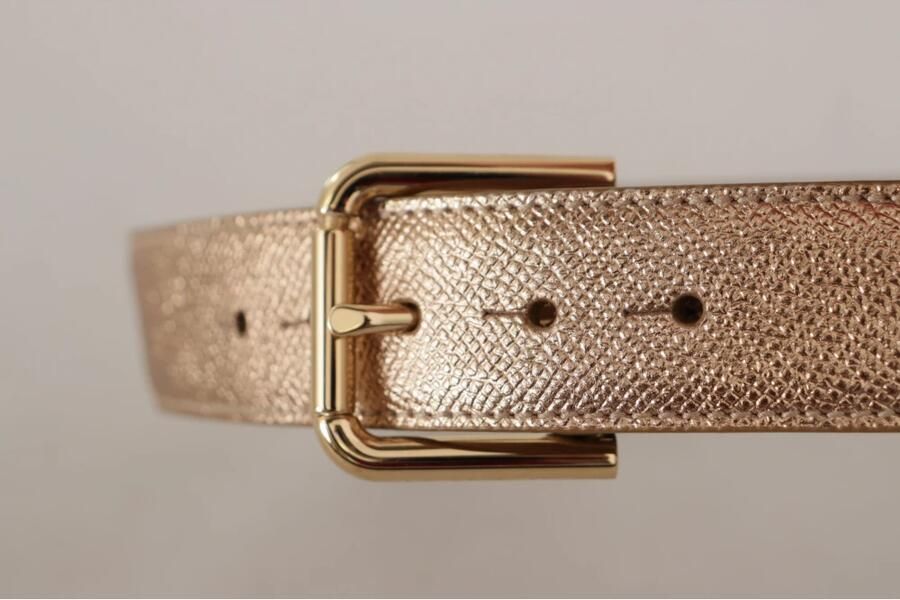 Dolce & Gabbana Chique Roségouden Leren Riem met Logogesp Yellow Dames - Foto 4