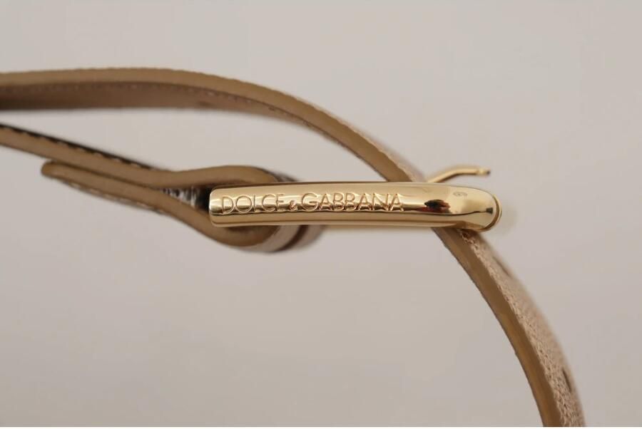 Dolce & Gabbana Chique Roségouden Leren Riem met Logogesp Yellow Dames - Foto 2
