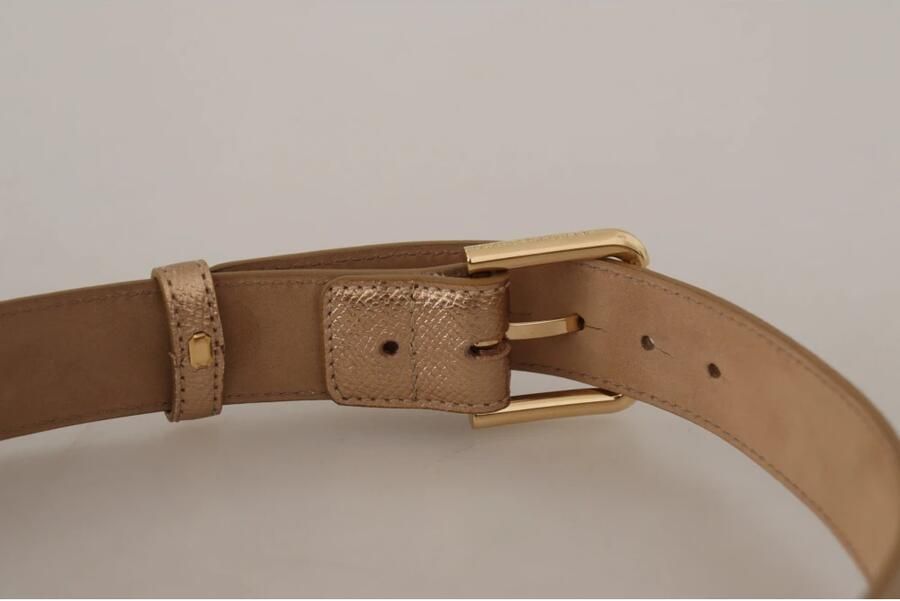 Dolce & Gabbana Chique Roségouden Leren Riem met Logogesp Yellow Dames - Foto 3