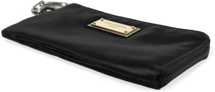 Dolce & Gabbana Luxe Zwart Nylon & Leren Logo Pouch Black Dames - Foto 9