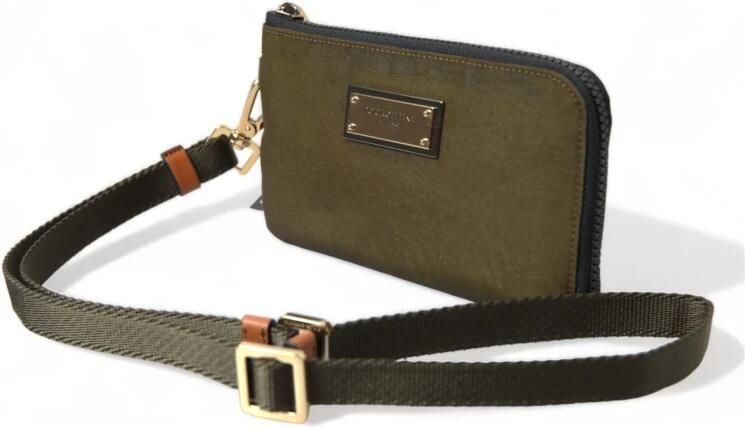 Dolce & Gabbana Donkergroene Nylon Logo Plaque Pouch Green Heren - Foto 4