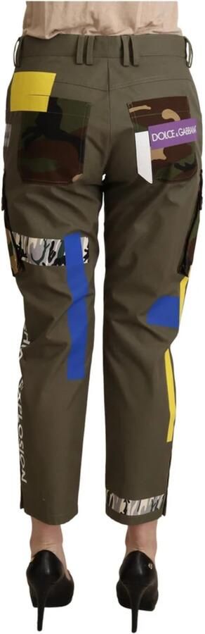Dolce & Gabbana Groene Militaire Cargo Broek Katoenen Broek Green Dames