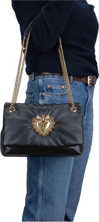 Dolce & Gabbana Soft Devotion Crossbody Tas met DG Heilig Hart Black Dames - Foto 5