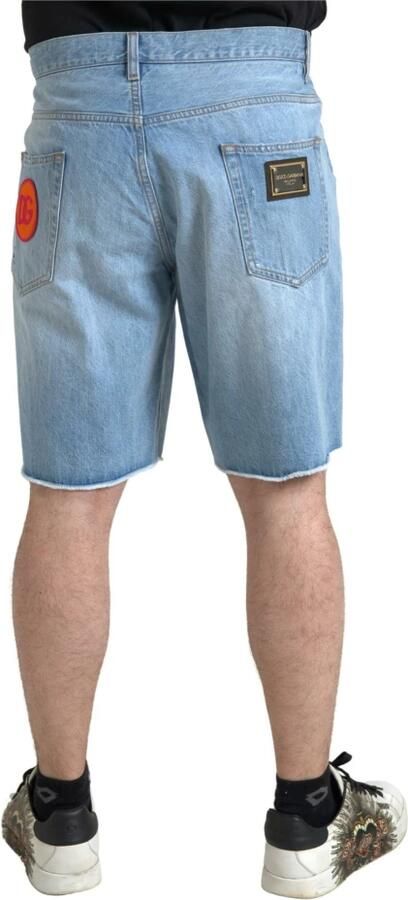 D&G Korte Broek D&G Denim Shorts Patch Detail Relaxte pasvorm - Foto 3