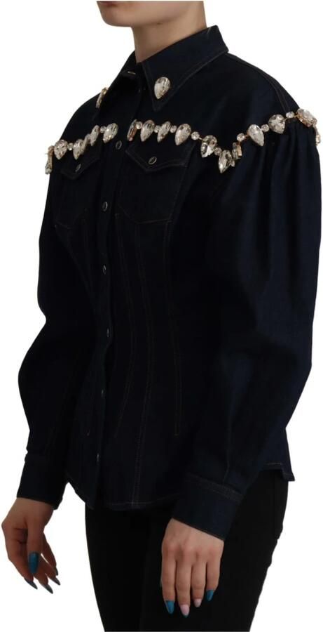 D&G Mantel D&G Dolce Gabbana CrystalEmbellished Denim Overhemd - Foto 5
