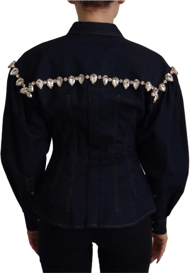 D&G Mantel D&G Dolce Gabbana CrystalEmbellished Denim Overhemd