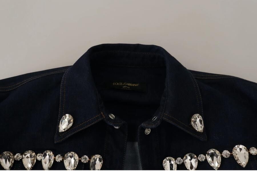D&G Mantel D&G Dolce Gabbana CrystalEmbellished Denim Overhemd - Foto 4