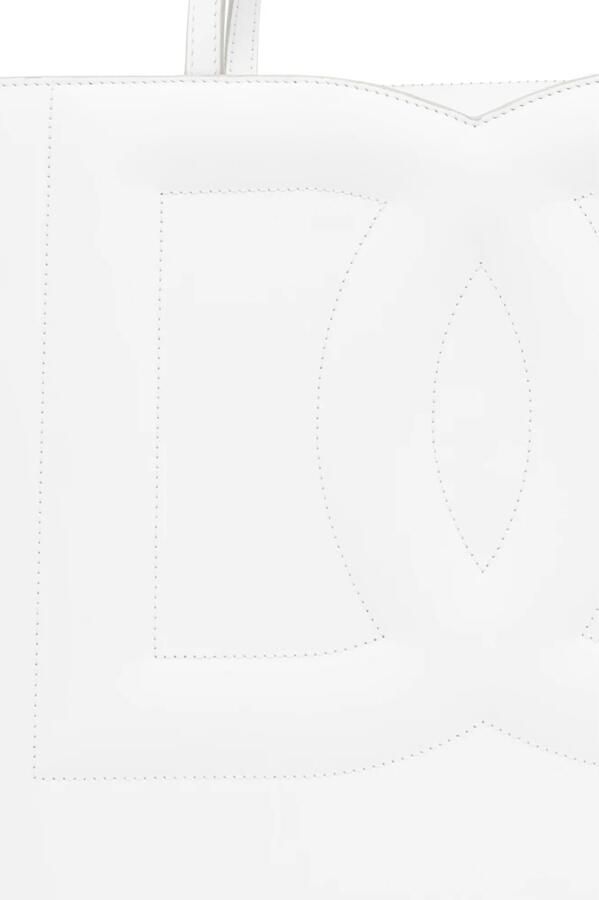Dolce&Gabbana Totes Dg Logo' White Medium Shopper In Leather in wit - Foto 4