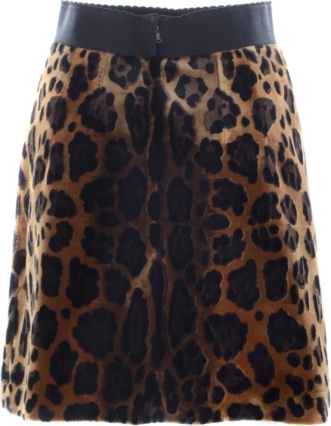 Dolce & Gabbana Bruine Luipaardprint Zijden A-Lijn Rok Brown Dames