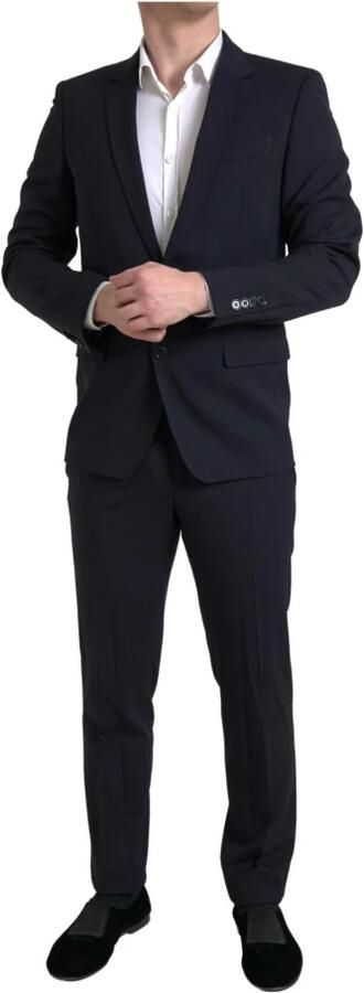 Dolce & Gabbana Donker Slim Fit Pak uit de Martini Collectie Blue Heren - Foto 9