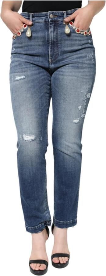 D&G Broek D&G HighWaist Distressed Jeans ParelVerfraaide Stijl - Foto 5