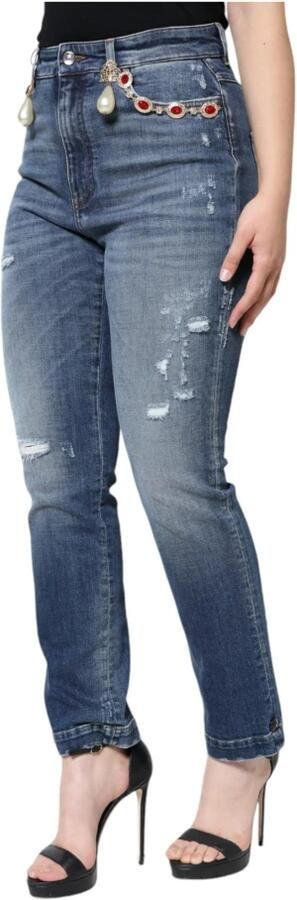 D&G Broek D&G HighWaist Distressed Jeans ParelVerfraaide Stijl - Foto 4