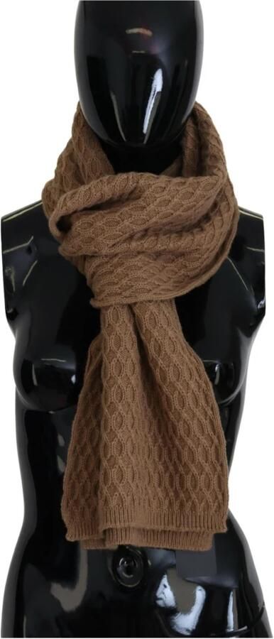 Dolce & Gabbana Donkerbruine Gebreide Sjaal met Logo Details voor Vrouwen Brown Dames - Foto 5