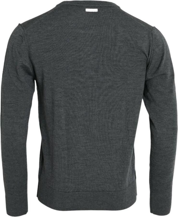Dolce & Gabbana Donkergrijze Wollen Ronde Hals Trui Gray Heren - Foto 3