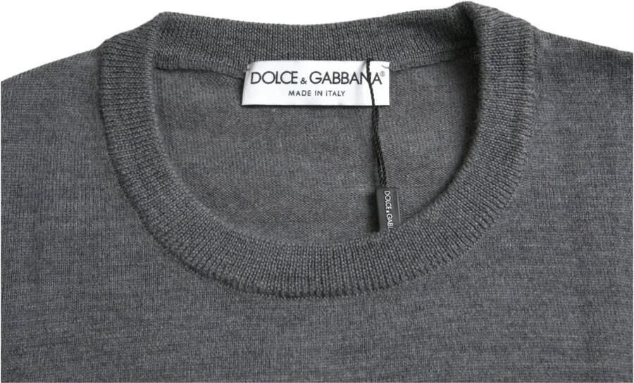 Dolce & Gabbana Donkergrijze Wollen Ronde Hals Trui Gray Heren - Foto 2