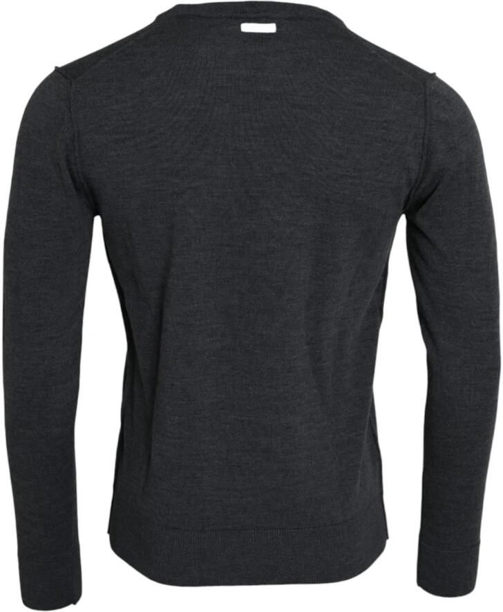 Dolce & Gabbana Donkergrijze Wollen Ronde Hals Trui Gray Heren - Foto 2