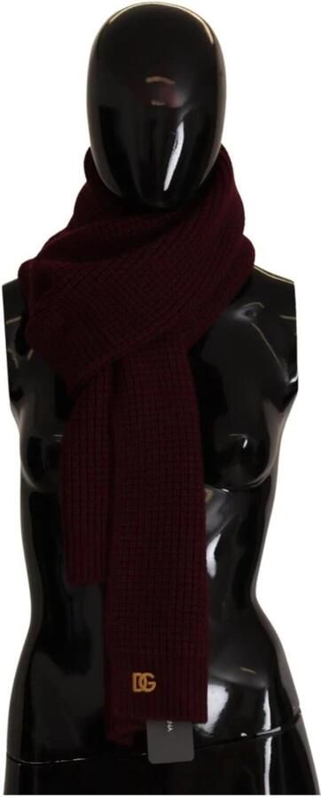 Dolce & Gabbana Donkerrode Gebreide Sjaal van Kasjmier met Logo Borduursel Rood Dames - Foto 2