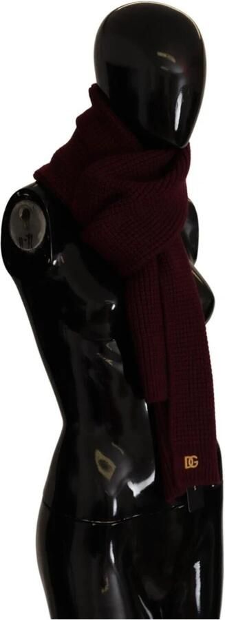 Dolce & Gabbana Donkerrode Gebreide Sjaal van Kasjmier met Logo Borduursel Rood Dames - Foto 3