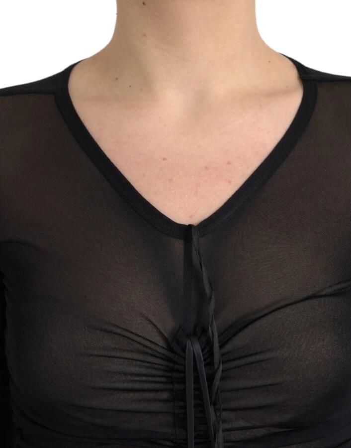 Dolce & Gabbana Doorschijnende Bodycon Midi Jurk Zwart Black Dames - Foto 2