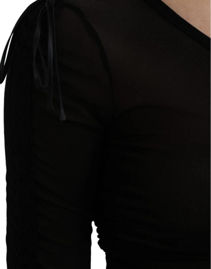 Dolce & Gabbana Doorschijnende Bodycon Midi Jurk Zwart Black Dames