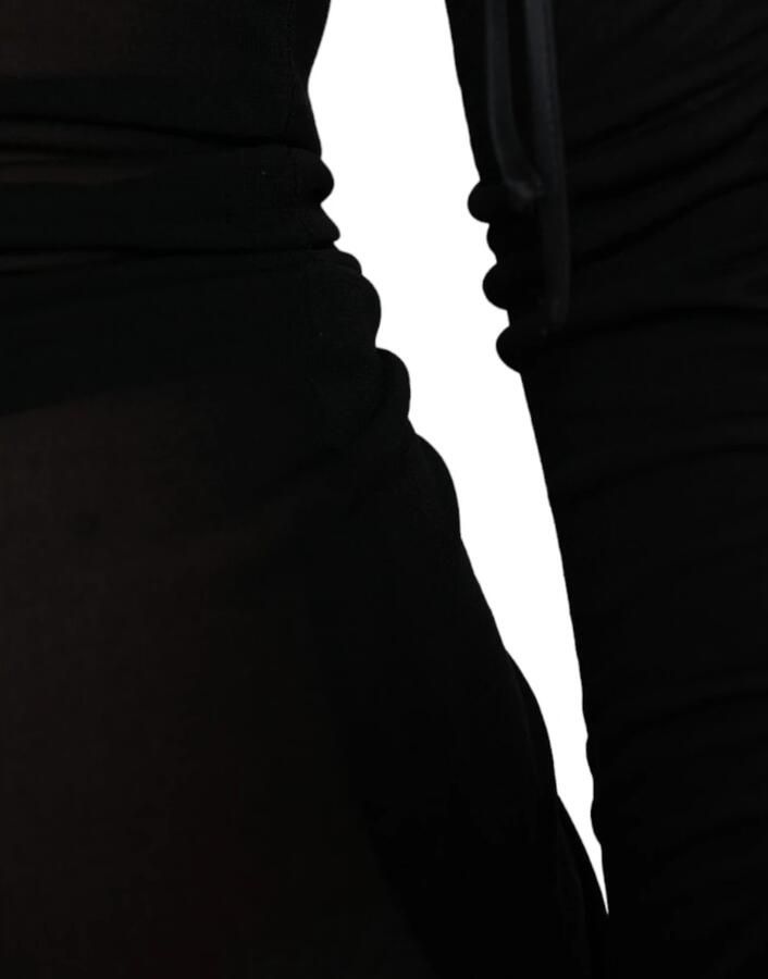 Dolce & Gabbana Doorschijnende Bodycon Midi Jurk Zwart Black Dames - Foto 3